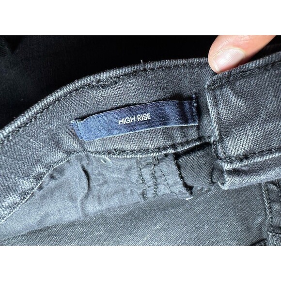 Calvin‎ Klein Jeans Black Cuffed High Rise Denim Cut Off Shorts Size 16 - Picture 5 of 11